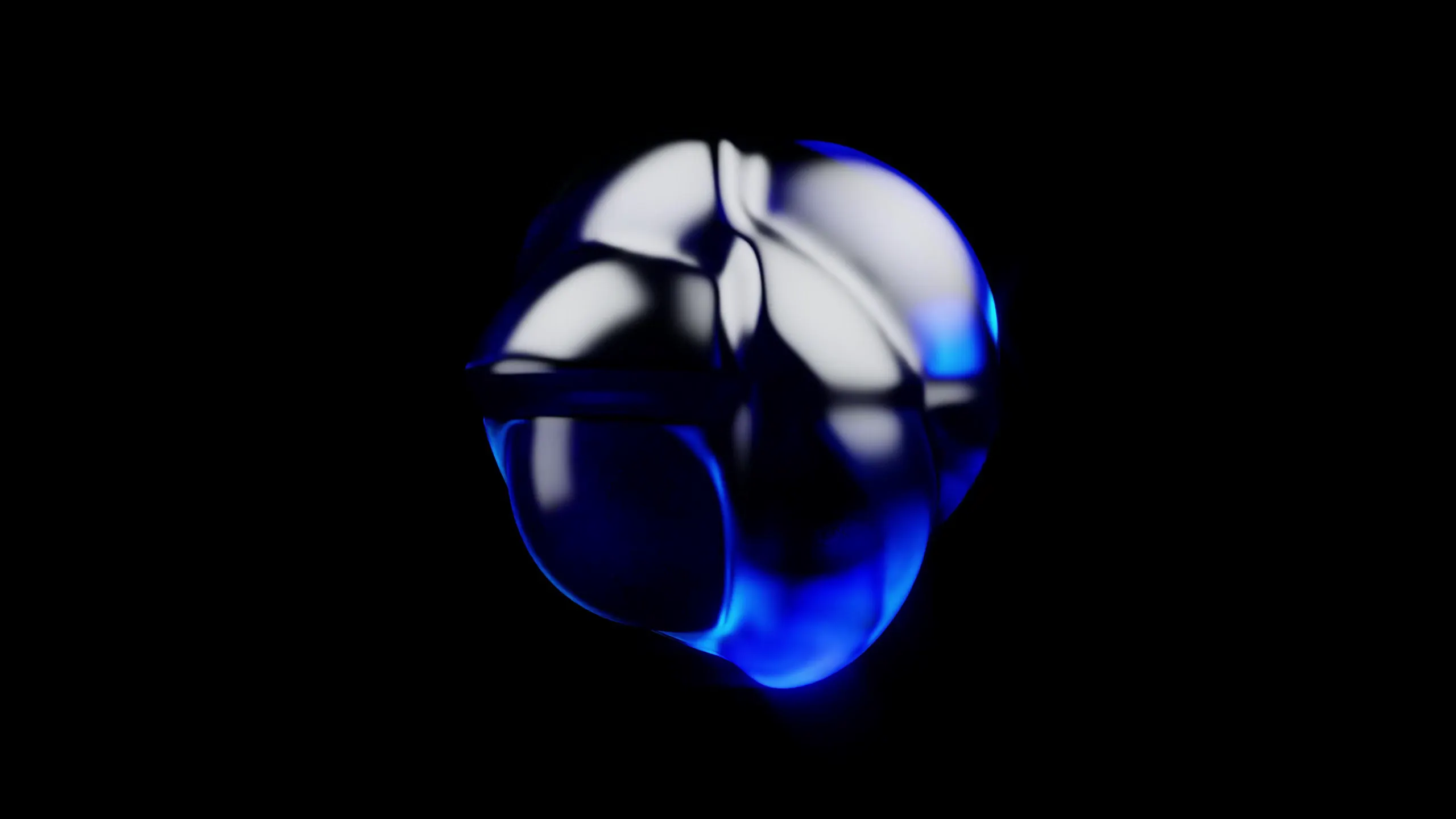 A delicate orb suspended in darkness